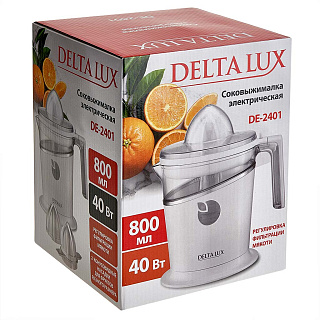 Соковыжималка электрическая 40 Вт, 800 мл DELTA LUX DE-2401 белая