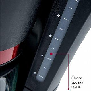 Кофеварка 700 Вт, 1200 мл DELTA LUX DL-8152 черная с красным