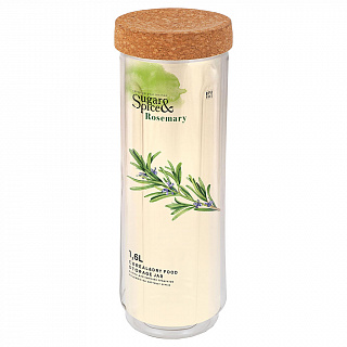 Банка для сыпучих продуктов Sugar&Spice Rosemary 1,6 л SE105910996 с пробковой крышкой