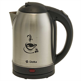 Чайник электрический 1500 Вт, 2 л DELTA DL-1333 "Coffee time" черный