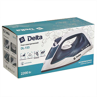 Утюг электрический 2200 Вт DELTA DL-153 белый с бирюзовым