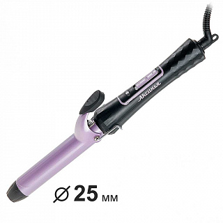 Щипцы для завивки волос 35 Вт, 25 мм АКСИНЬЯ КС-805 черные с фиолетовым