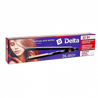 Щипцы для выпрямления волос 35 Вт DELTA DL-0531 черные