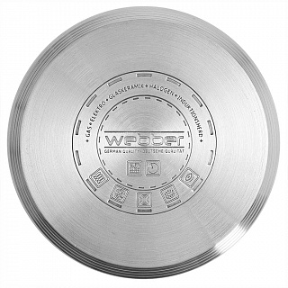 Кастрюля 6,6 л, 24 см, из нержавеющей стали со стеклянной крышкой WEBBER BE-344/2