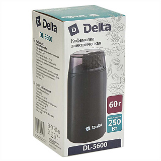 Кофемолка электрическая 250 Вт, 60 г DELTA DL-5600 черная