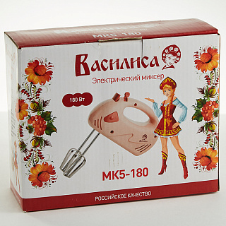 Миксер электрический 180 Вт ВАСИЛИСА МК5-180 розовый