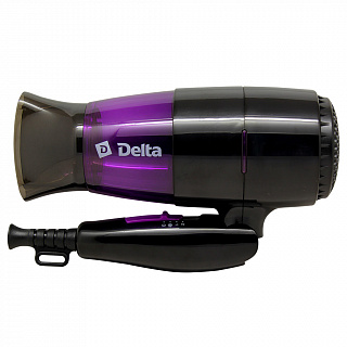 Фен 1400 Вт DELTA DL-0907 черный с фиолетовым