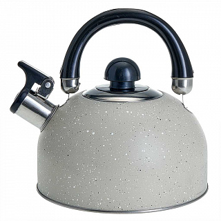 Чайник со свистком 2,5 л из нержавеющей стали, индукционное дно WEBBER BE-0538 бежевый мрамор
