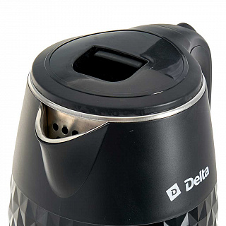 Чайник электрический 1500 Вт, 2,5 л DELTA DL-1103, двухслойный корпус, черный