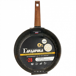 Сковорода 28 см с антипригарным покрытием и ручкой soft-touch 1028-12 "Гранит 12"