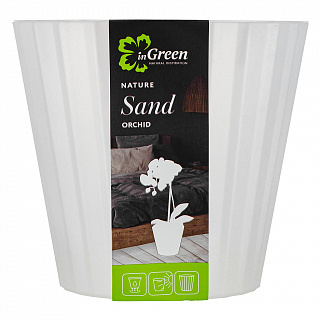 Горшок для цветов InGreen Sand Orchid 160 мм, 2 л, c дренажной вставкой IG640510038 белый жемчуг