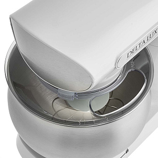 Миксер 1800 Вт с чашей 5 л планетарный многофункциональный DELTA LUX DE-7902P белый