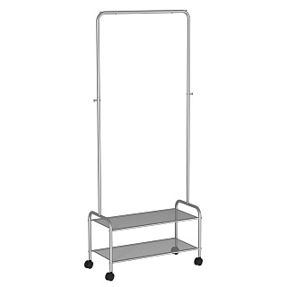 Вешалка гардеробная "Валенсия 22М" с двумя полками, на колёсах (VALENCIA 22M clothes rack) ВГВ22М ГР графит