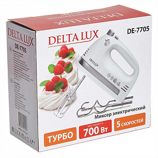 Миксер электрический 700 Вт DELTA LUX DE-7705 белый
