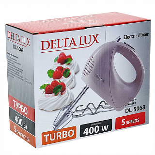 Миксер электрический 400 Вт DELTA LUX DL-5068 розовый