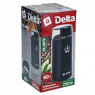Кофемолка электрическая 250 Вт, 60 г DELTA DL-087К черная