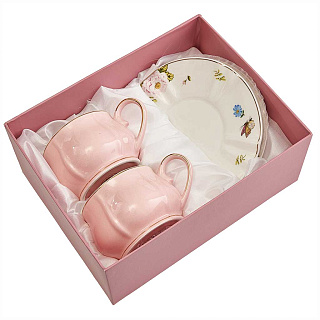 Чайный набор 4 предмета МЛ113P/2 "розовый" в подарочной коробке