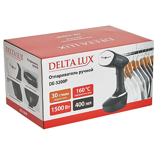 Отпариватель ручной электрический 1500 Вт, 400 мл DELTA LUX DE-3200P черный