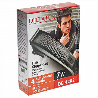 Машинка для стрижки волос 7 Вт DELTA LUX DE-4202 серая