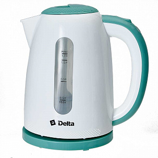 Чайник электрический 2200 Вт, 1,7 л DELTA DL-1106 белый с мятным