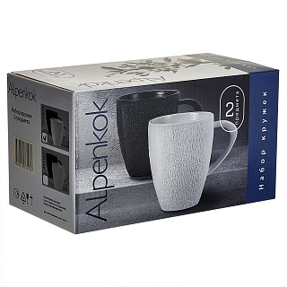 Набор кружек 2 предмета 360 мл AK4-0006 "FLAT WHITE collection" в подарочной коробке