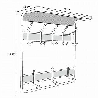 Вешалка с полкой "Гранада 22" (GRANADA 22 hanger with shelf) ВСПГ22 Ч (Черный)