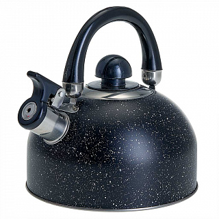 Чайник со свистком 2,5 л из нержавеющей стали, индукционное дно WEBBER BE-0539 черный мрамор