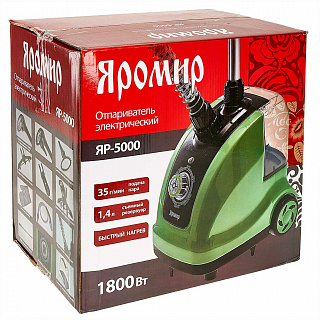 Отпариватель электрический 1800 Вт, 1,4 л ЯРОМИР ЯР-5000 зеленый с черным