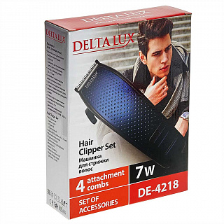 Машинка для стрижки волос 7 Вт DELTA LUX DE-4218 синяя