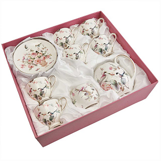Чайный набор 14 предметов МЛ106P/14 "Птички" в подарочной коробке