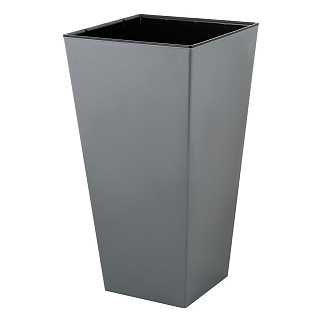 Горшок для цветов InGreen London CUBE 250х250х470 мм, 19,4 л, c дренажной вставкой IG780310026 вулканический серый