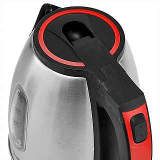 Чайник электрический 1500 Вт, 1,8 л DELTA DL-1114 черный с красным