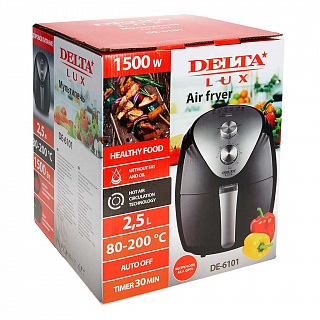 Мультипечь электрическая 1500 Вт, 2,5 л DELTA LUX DE-6101 черная