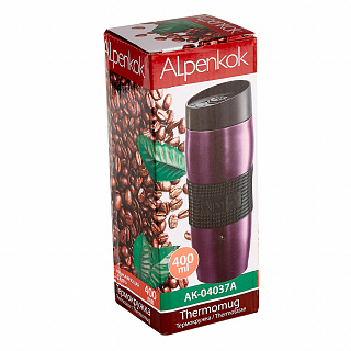Термокружка вакуумная 400 мл Alpenkok AK-04037A сливовая