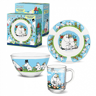 Набор посуды 3 предмета детский КРС-2130/3 "Moomin/Муми-тролли" (стекло)