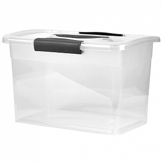 Ящик для хранения Keeplex Vision с защелками и ручкой 14 л, 37х27,4х22,2 см KL252511999 прозрачный кристалл