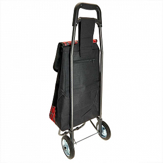Тележка багажная ручная 50 кг DT-120 с металлическими колесами, бордовая с черным