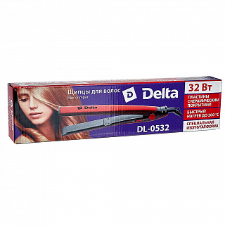 Щипцы для выпрямления волос 32 Вт DELTA DL-0532 красные