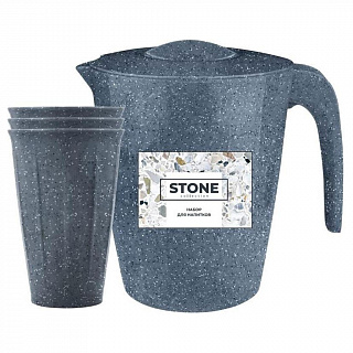 Набор для напитков Sugar&Spice STONE (кувшин 1,9 л + 3 стакана 0,35 л) SE182811026 темный камень