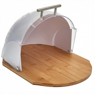 Хлебница 37×26×22 см пластик + бамбук ALPENKOK AK-3514