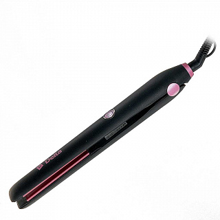 Щипцы для выпрямления волос 30 Вт DELTA DL-0534 черные с розовым