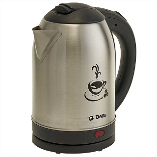Чайник электрический 1500 Вт, 2 л DELTA DL-1333 "Coffee time" черный
