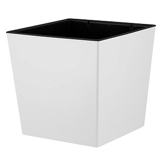 Горшок для цветов InGreen London CUBE 250х250 мм, 11,6 л, c дренажной вставкой IG780110048 белоснежный жасмин
