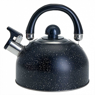 Чайник со свистком 2,5 л из нержавеющей стали, индукционное дно WEBBER BE-0539 черный мрамор