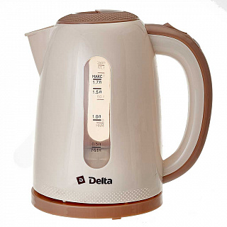 Чайник электрический 2200 Вт, 1,7 л DELTA DL-1106 бежевый