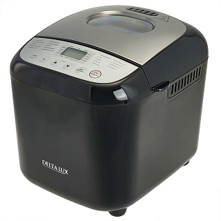 Хлебопечь электрическая 600 Вт, 500/750/1000 г, 19 программ DELTA LUX DE-6000 черная