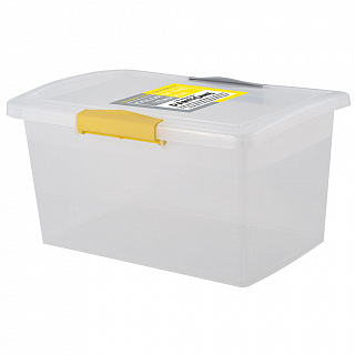 Ящик для хранения Laconic mini пластиковый прозрачный с защелками 3,7 л BQ2496ЖТСЕР желтый/серый
