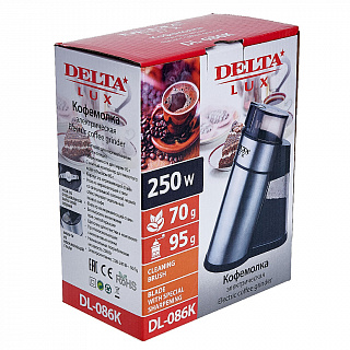Кофемолка электрическая 250 Вт, 95 г DELTA LUX DL-086К