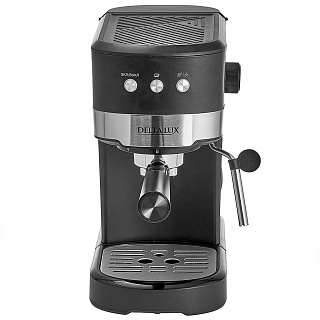 Кофеварка 1100 Вт, 1,2 л, 15 бар DELTA LUX DE-2005 рожковая, черная