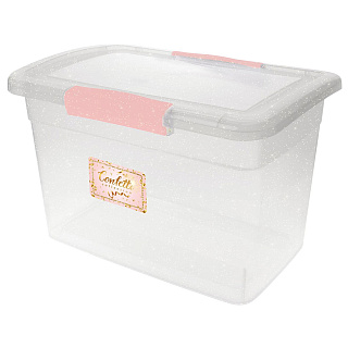 Ящик для хранения Keeplex Confetti с защелками 14 л, 37х27,4х22,2 см KL251511593 клубничное пралине